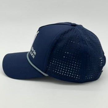 Birdie Juice Rope Hat top down view on light gray background