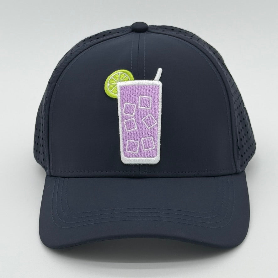 Birdie Fusions Performance Hat front view with Transfusion cocktail embroidery