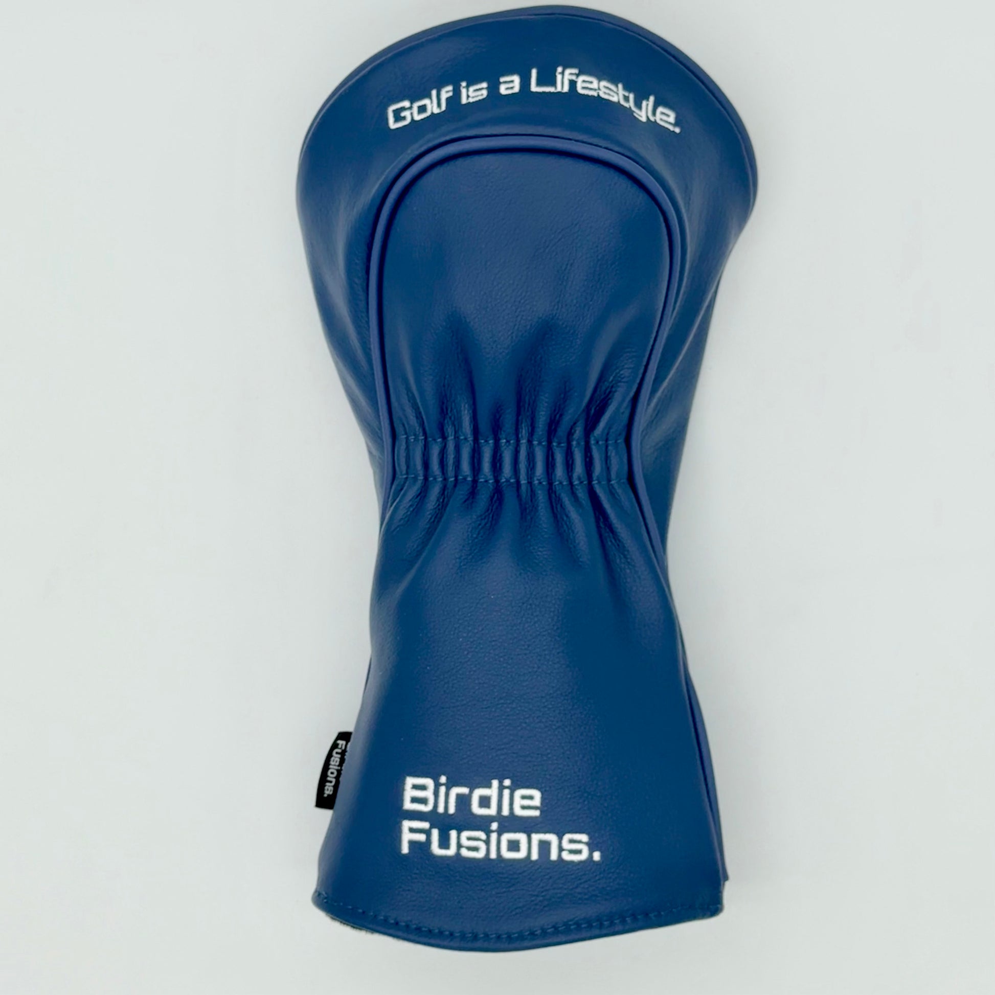 Birdie Juice Leather Driver Headcover close-up of Birdie Juice embroidery detail