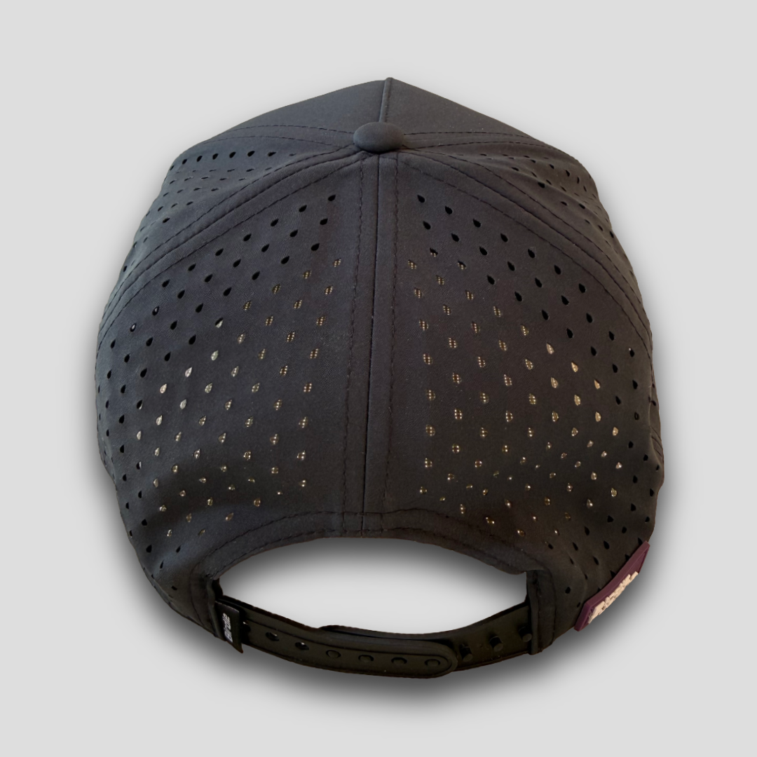 Back view of the Black Astronaut Rope Hat showing adjustable closure