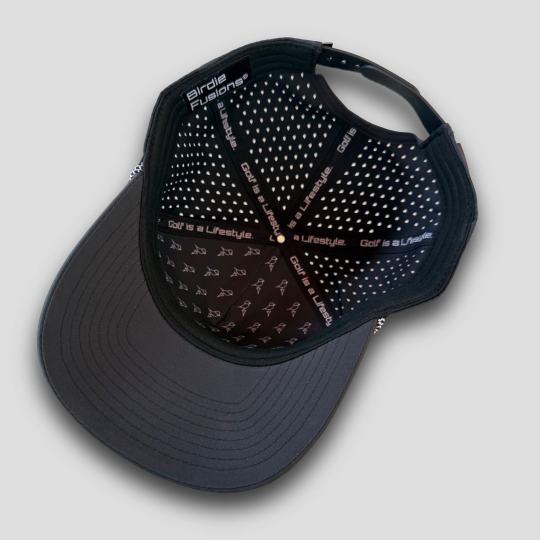 Interior view of the Black Astronaut Rope Hat showing sweatband and lining
