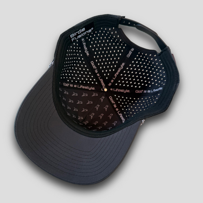 Interior view of the Black Astronaut Rope Hat showing sweatband and lining