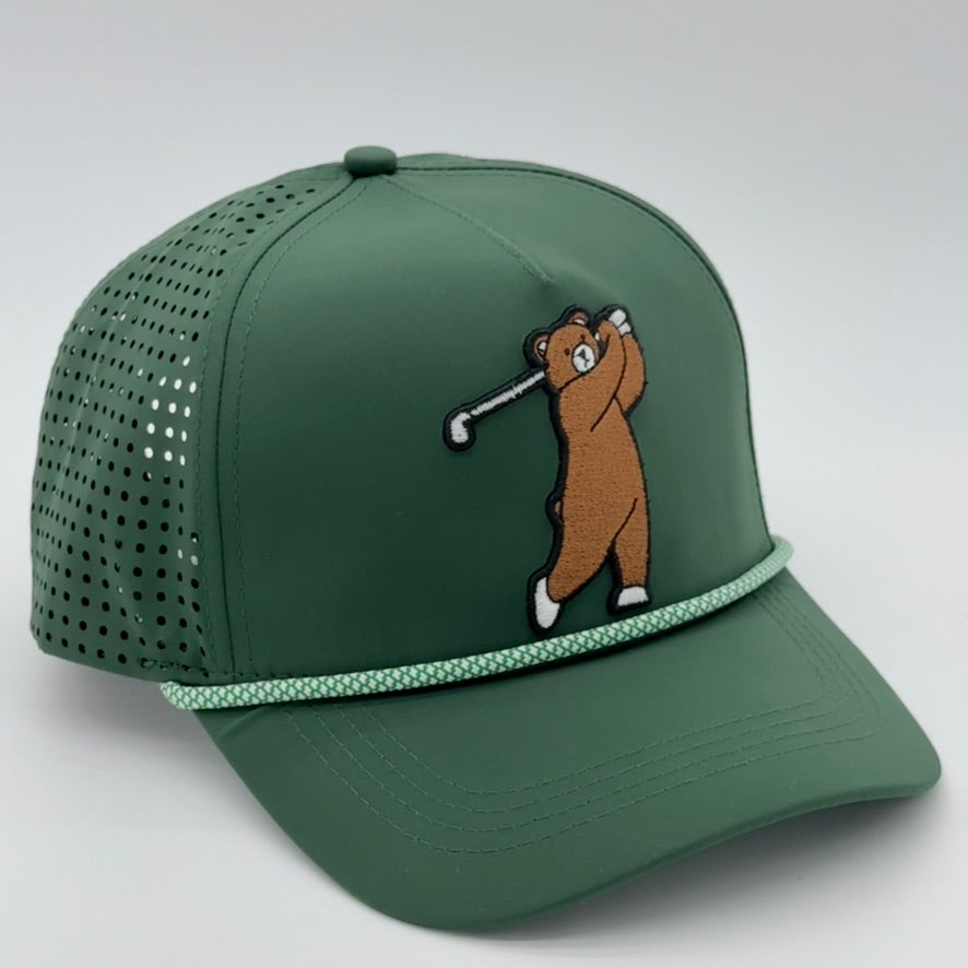 Brown Bear Rope Golf Hat - back view showing adjustable closure