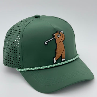Brown Bear Rope Golf Hat - back view showing adjustable closure