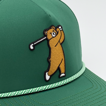 Brown Bear Rope Hat Angled Zoom In