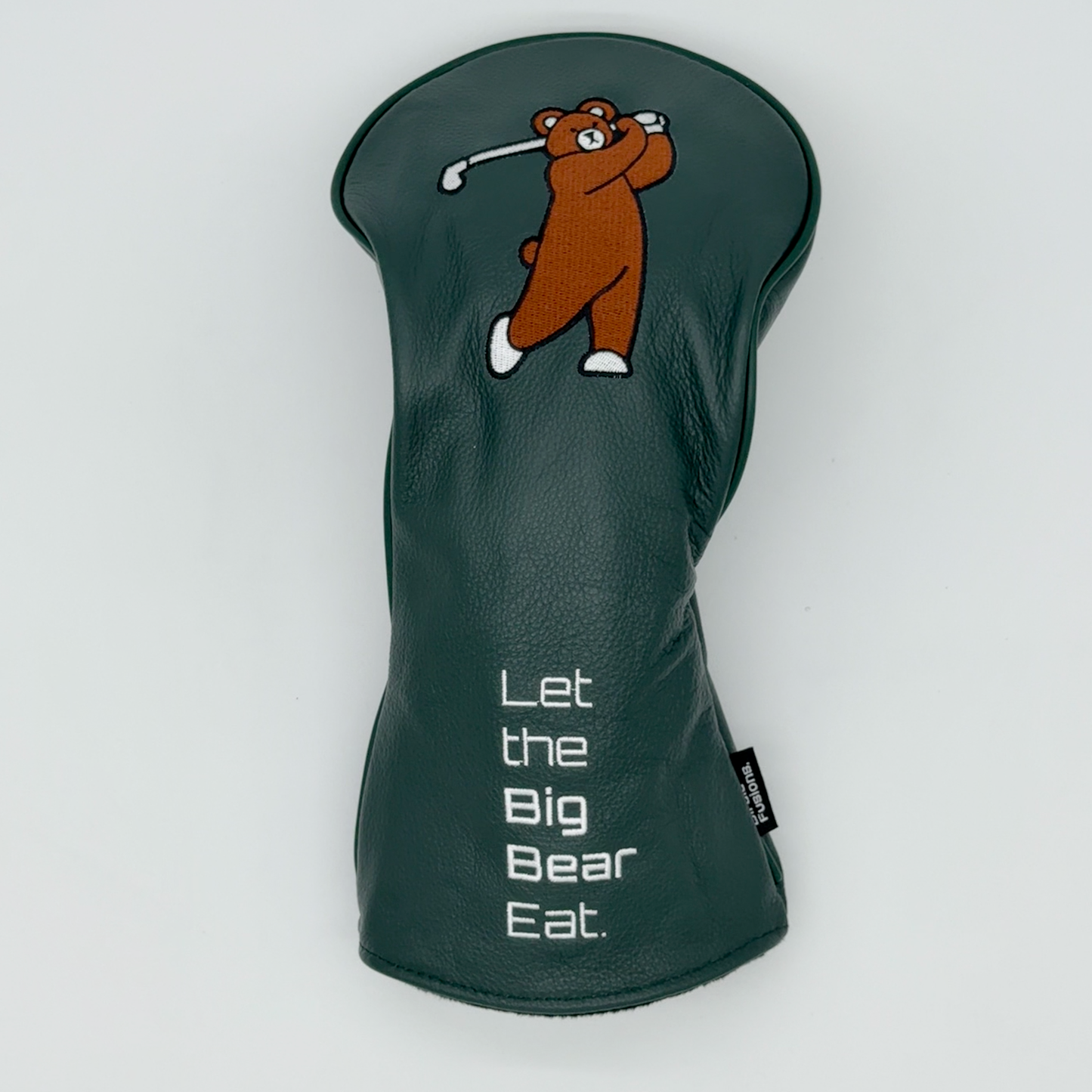 Brown Bear Dark Green Leather Headcover, Front